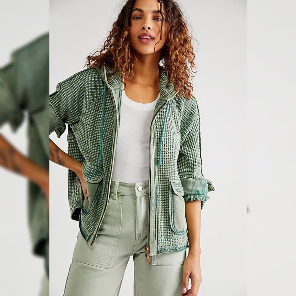 Free People We The Free Rogers Cardi in Emerald